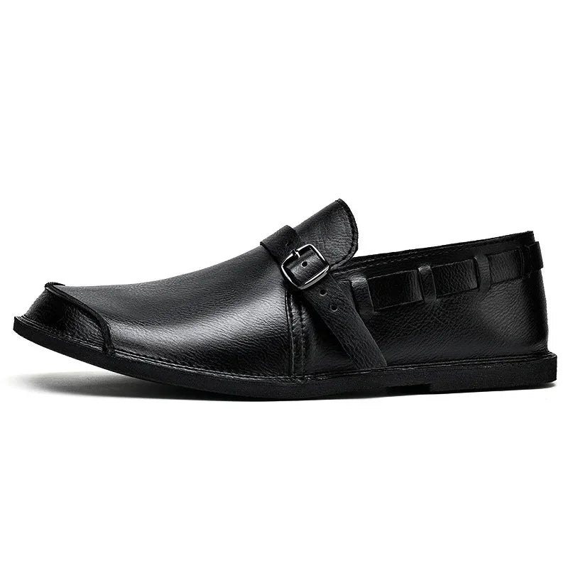 Buckled Leather Loafers