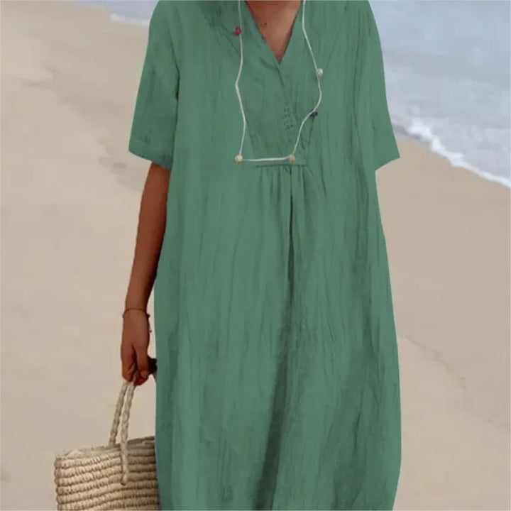 Silvana™ | Lässiges, strukturiertes Maxikleid
