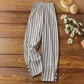 Sylvia | Bequeme gestreifte Hose mit weitem Bein