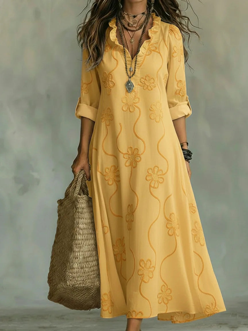 Sienna – Langes Sommerkleid mit Blumenmuster