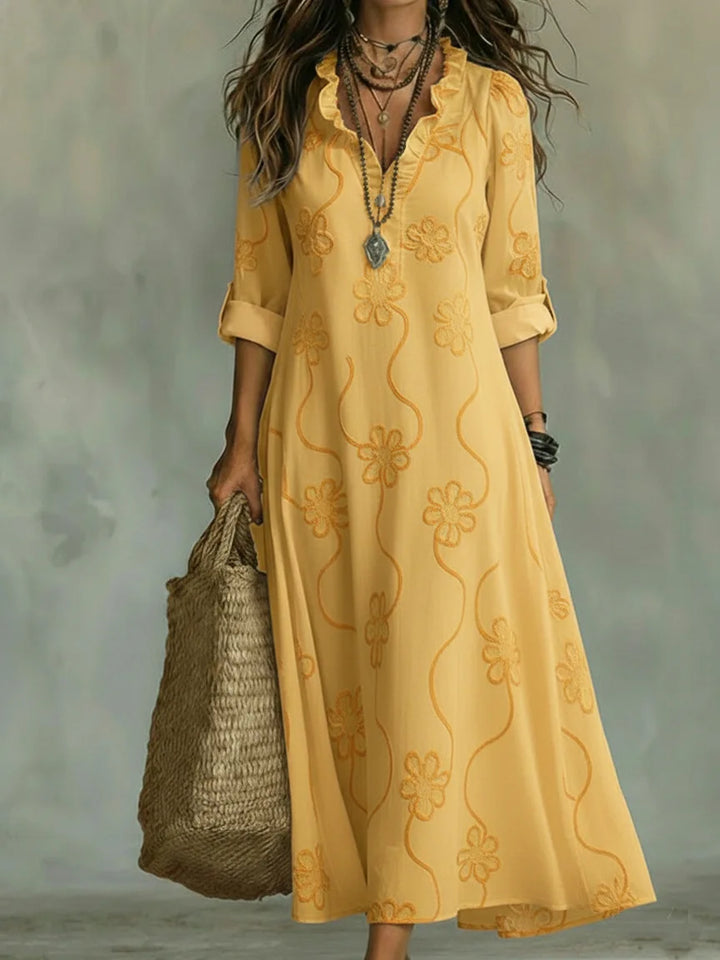 Sienna – Langes Sommerkleid mit Blumenmuster