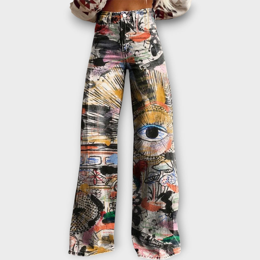 Jeans mit künstlerischen Aufdrucken
