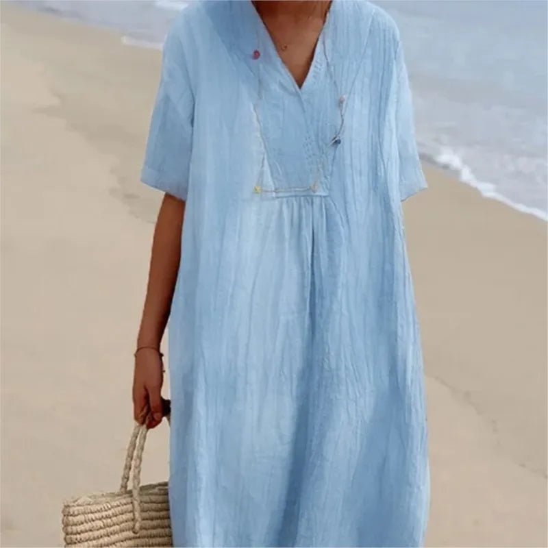 Silvana™ | Lässiges, strukturiertes Maxikleid