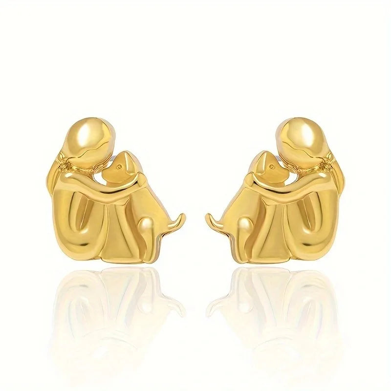 Zweifarbige Ohrstecker aus Silber und Gold