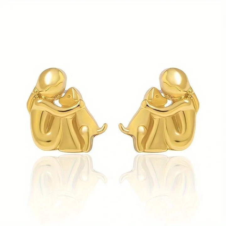 Zweifarbige Ohrstecker aus Silber und Gold