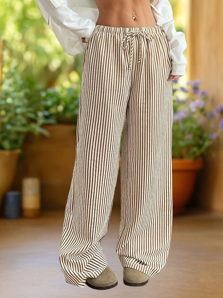 Reily | Bequeme gestreifte bodenlange Hose