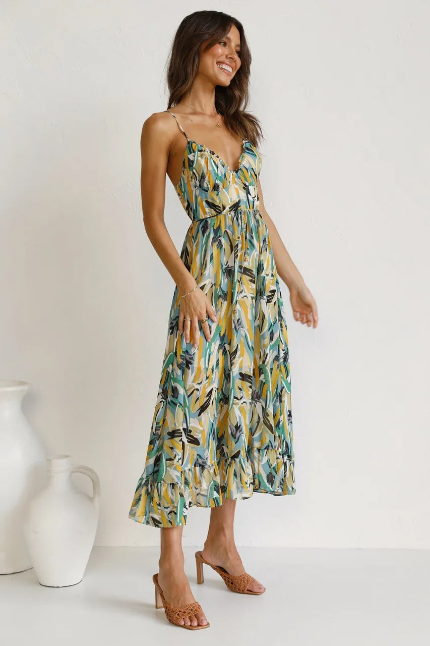 BIRKHILD I MEHRFARBIGES SOMMERKLEID
