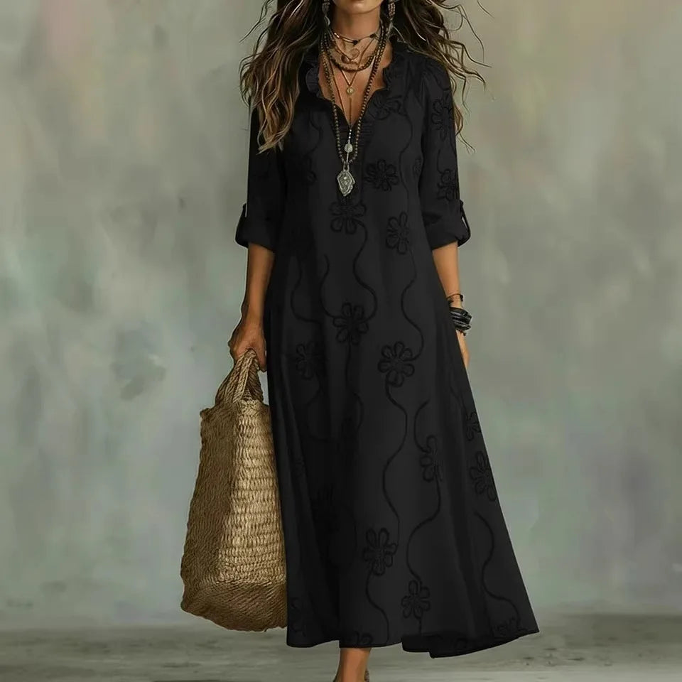 Sienna – Langes Sommerkleid mit Blumenmuster
