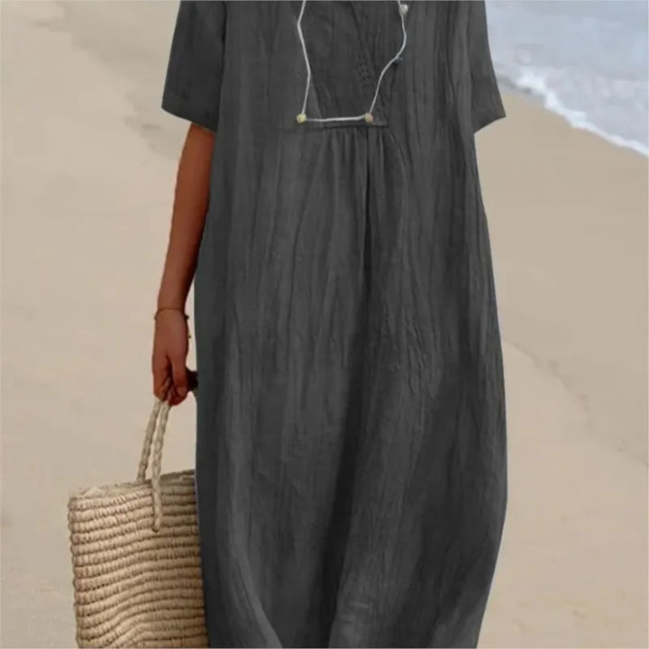 Silvana™ | Lässiges, strukturiertes Maxikleid