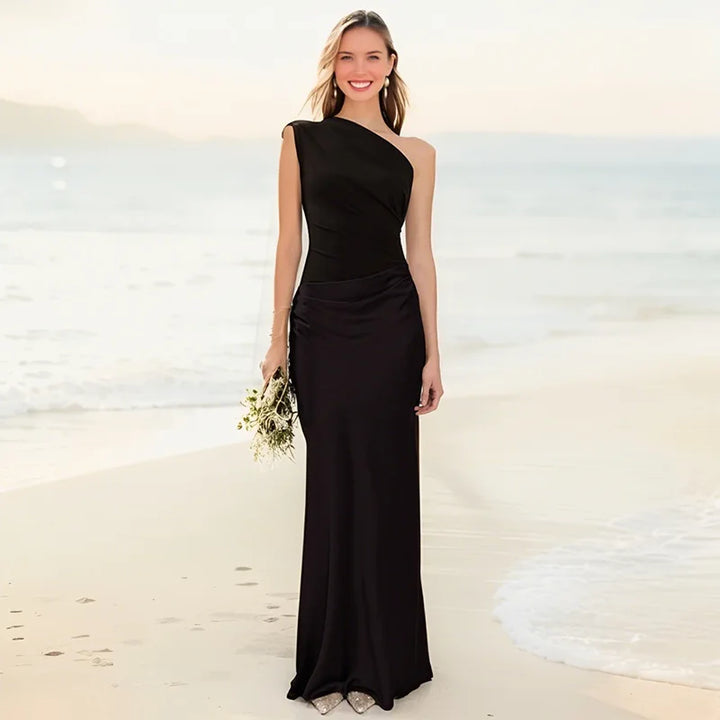 Luna™ | Satin Maxikleid mit Schlitz