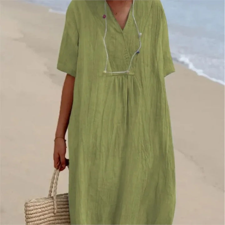 Silvana™ | Lässiges, strukturiertes Maxikleid