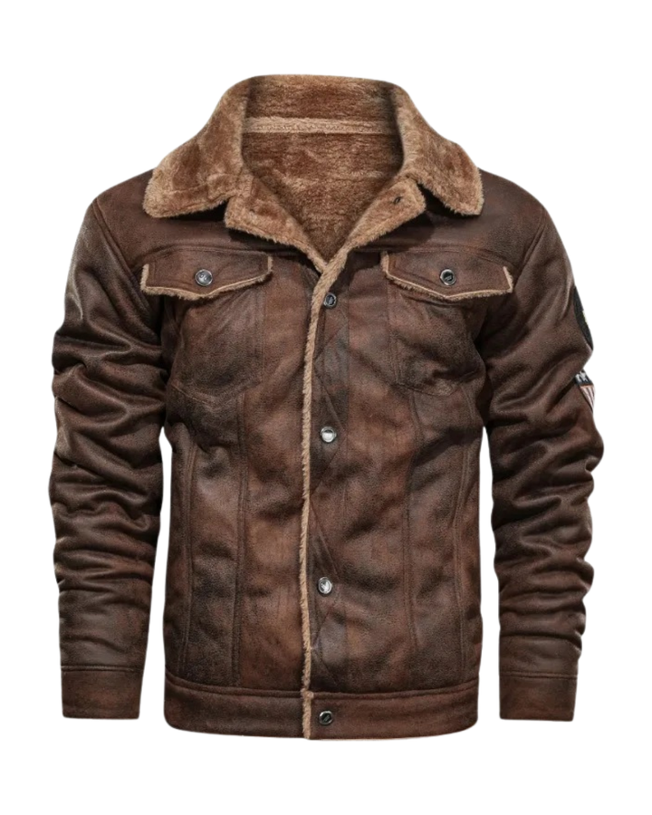Silvan® | Elegante Lederjacke aus warmem Fleece