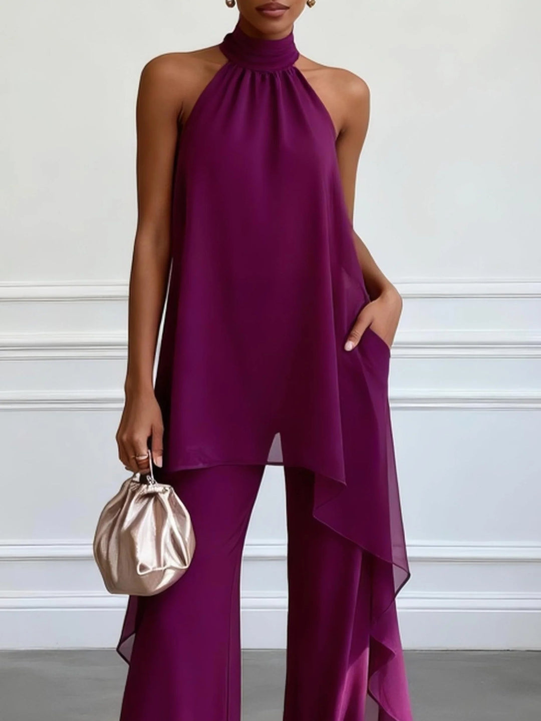 Elegantes Set mit Halter-Top und Hose
