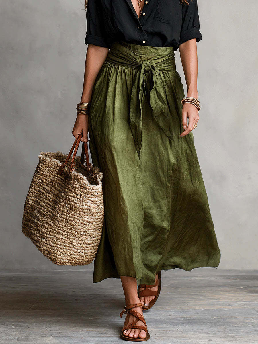 Vera | Satin-Midikleid-Set mit passender Bluse