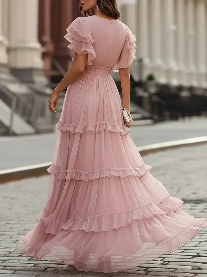Zoe | Elegantes, hellrosa Maxikleid für die Hochzeit