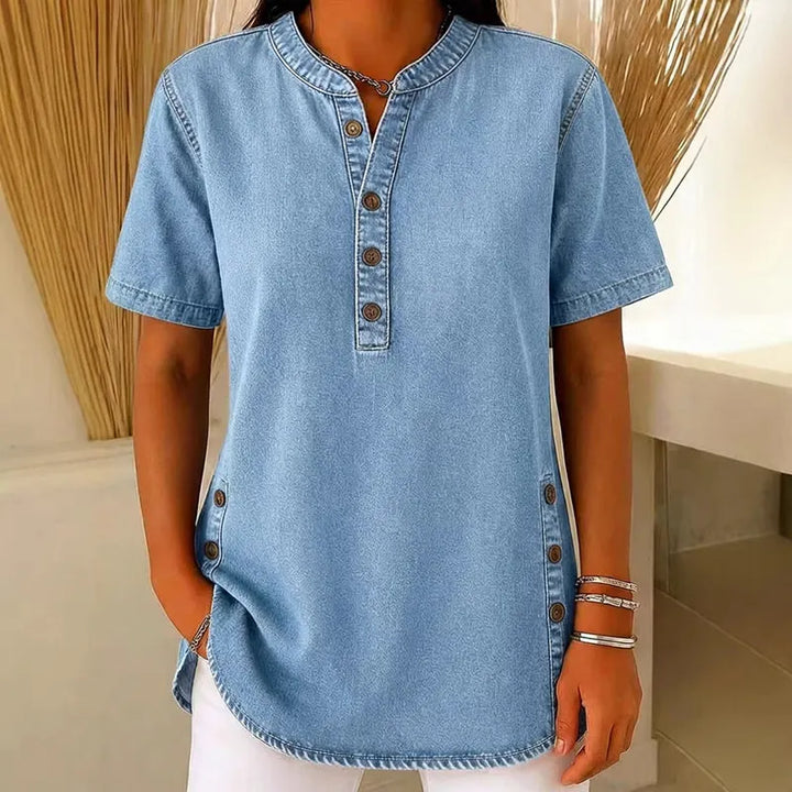 Yrsa – Luftiges Denimtop mit Knöpfen