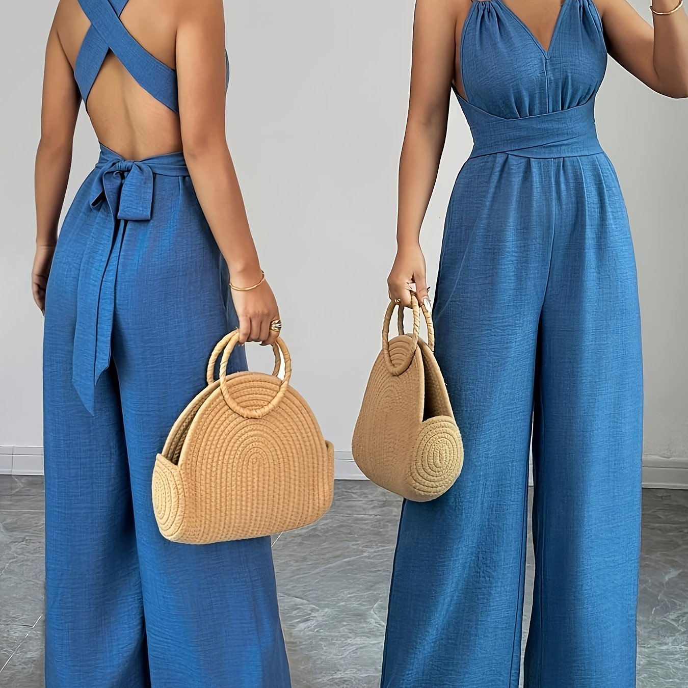 Emily | Eleganter Jumpsuit aus Leinen und Baumwolle