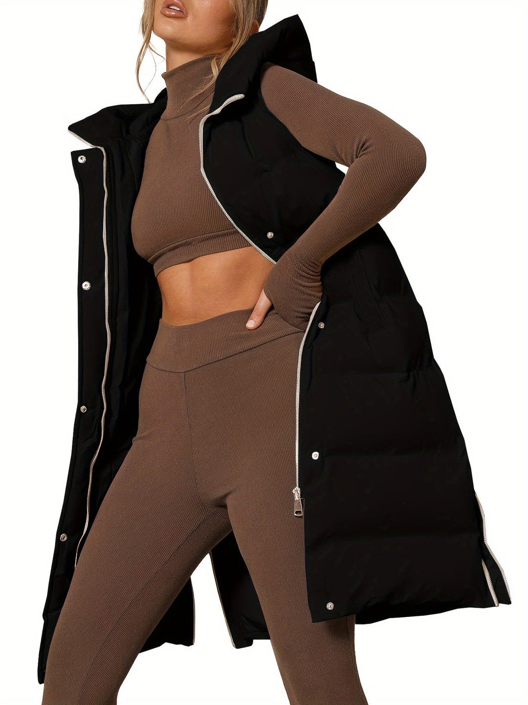 Avalon Longline-Weste mit Kapuze