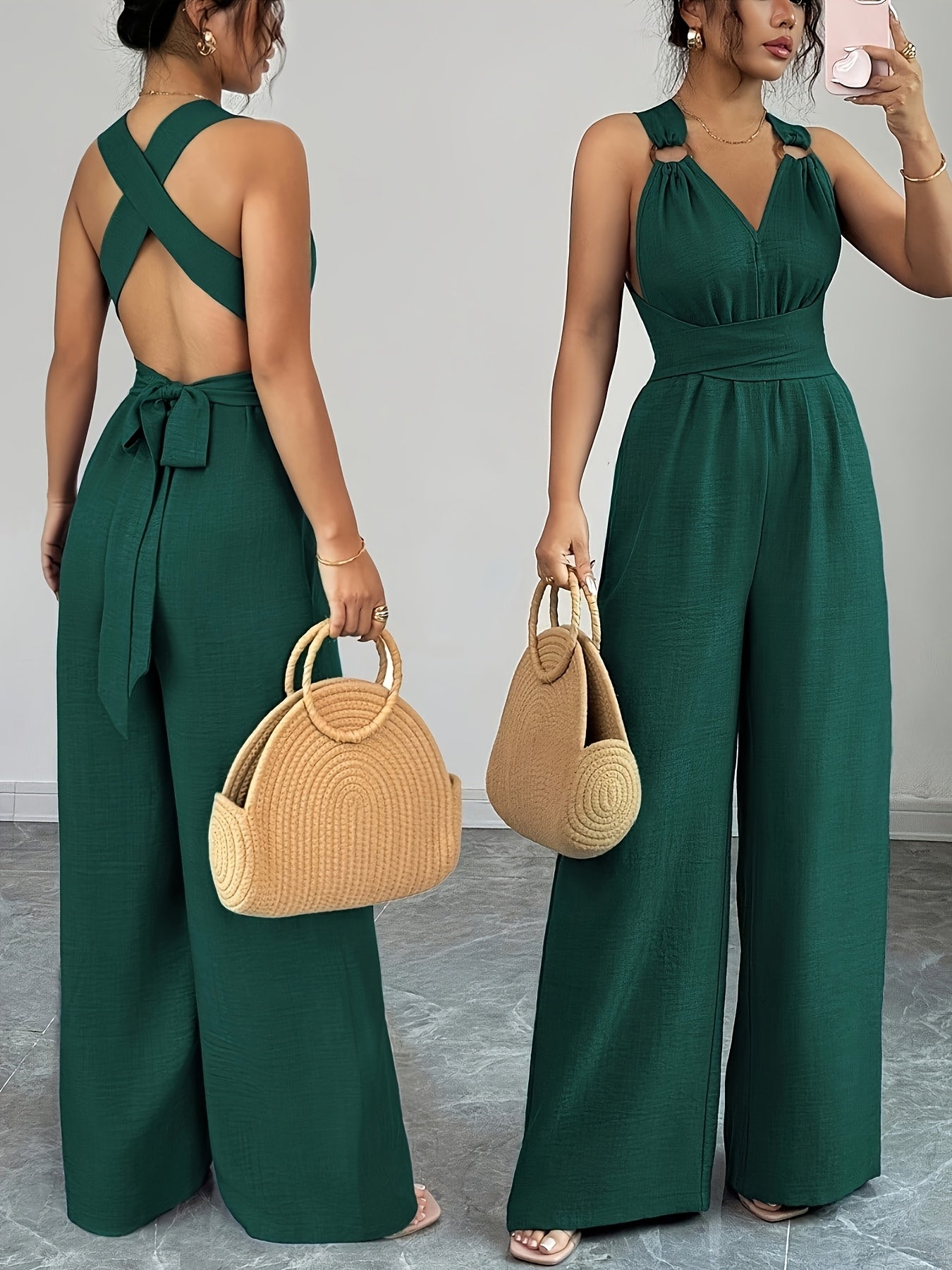 Emily | Eleganter Jumpsuit aus Leinen und Baumwolle