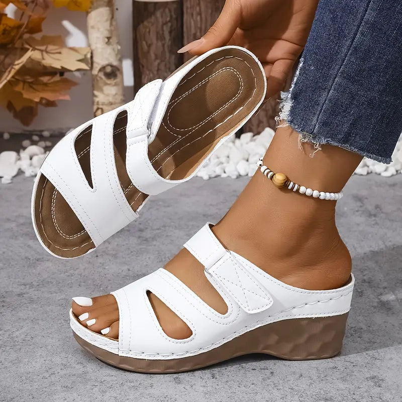 Rowella™ - Elegante Keilabsatz-Sandalen mit verstellbarem Knöchelriemen