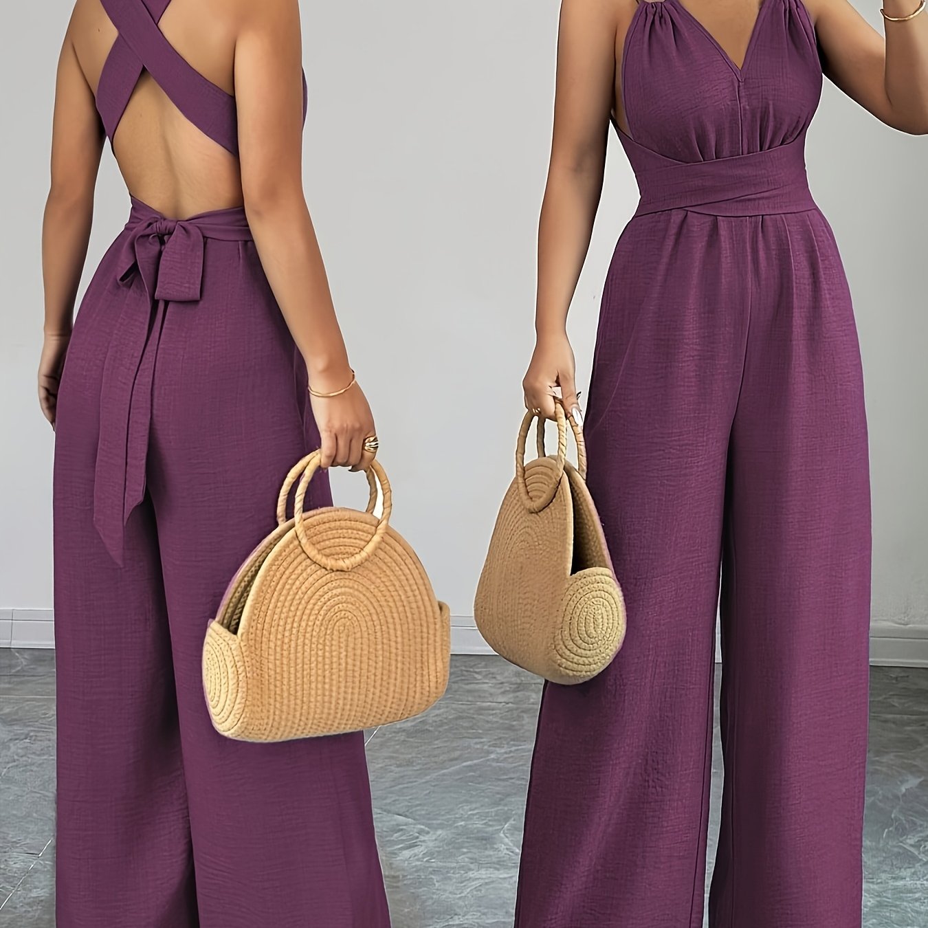 Emily | Eleganter Jumpsuit aus Leinen und Baumwolle
