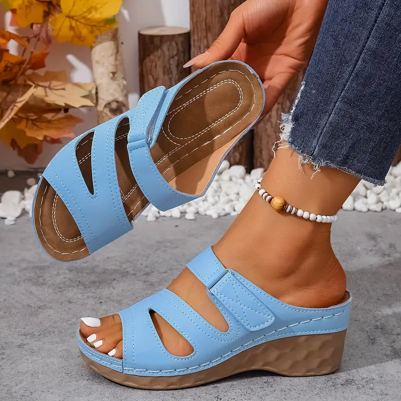 Rowella™ - Elegante Keilabsatz-Sandalen mit verstellbarem Knöchelriemen