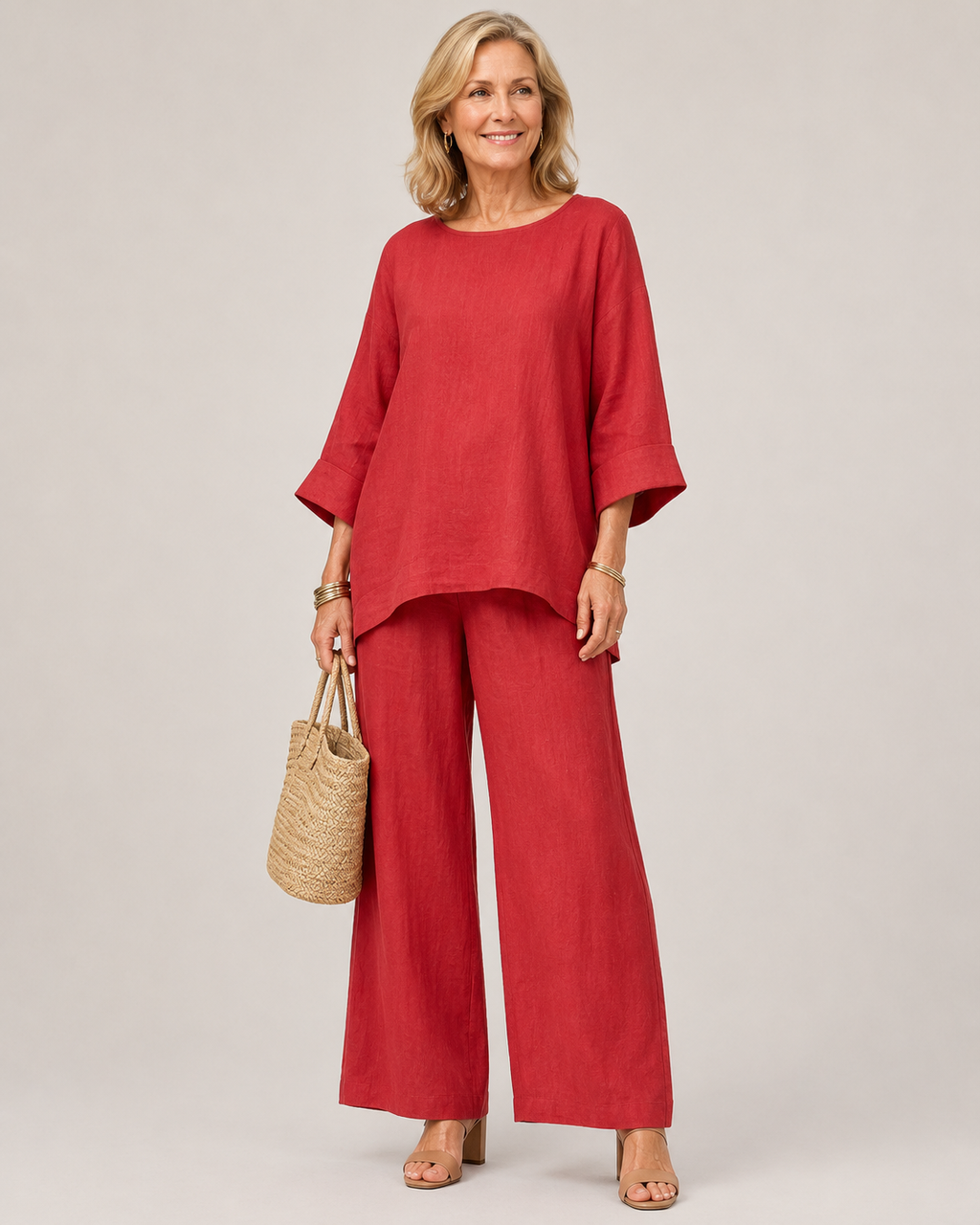 Prue | Set aus übergroßer Tunika und Hose mit weitem Bein