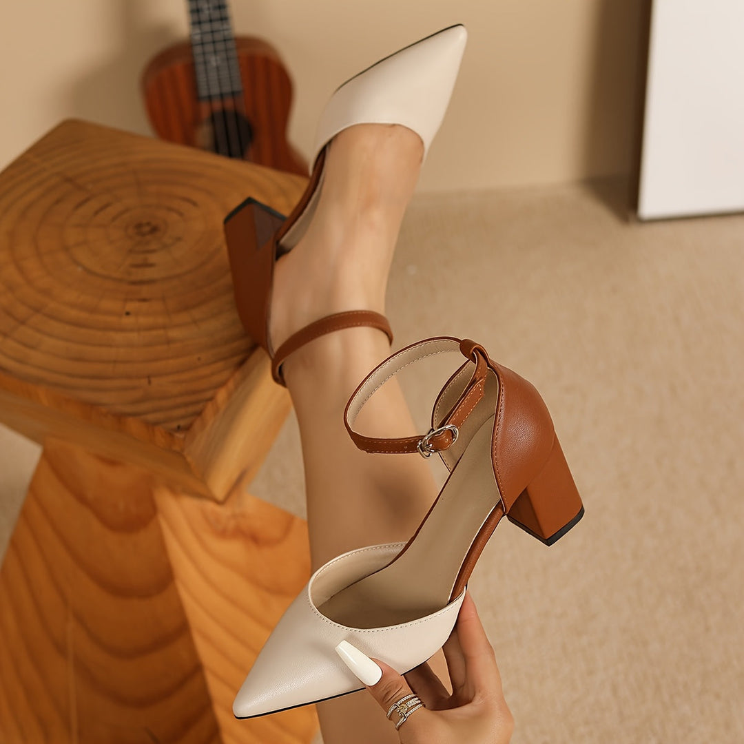 Marielle | Zweifarbige Riemchen Heels