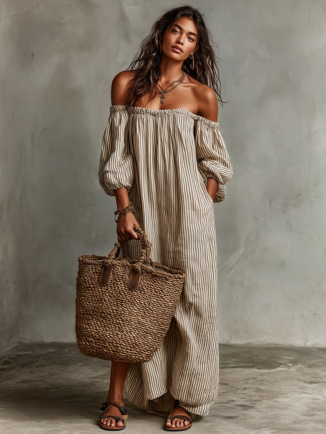 Carmen | Maxikleid mit schulterfreiem Design