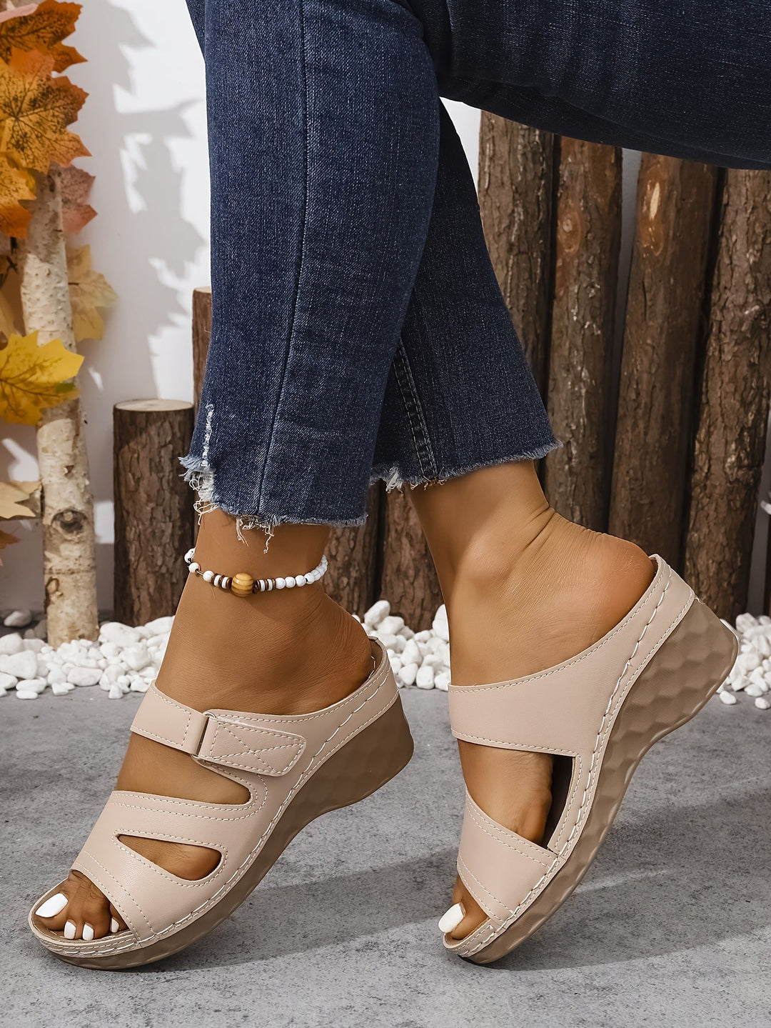 Rowella™ - Elegante Keilabsatz-Sandalen mit verstellbarem Knöchelriemen