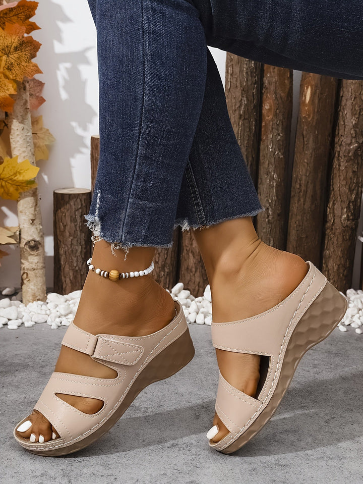 Rowella™ - Elegante Keilabsatz-Sandalen mit verstellbarem Knöchelriemen