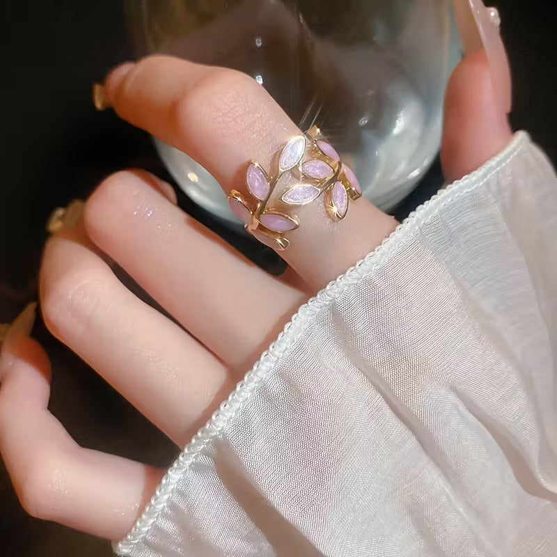 Blattdesign-Ring | Gemeinsam gegen Brustkrebs (1+1 GRATIS)