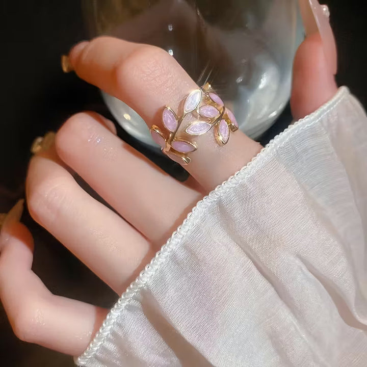 Blattdesign-Ring | Gemeinsam gegen Brustkrebs (1+1 GRATIS)