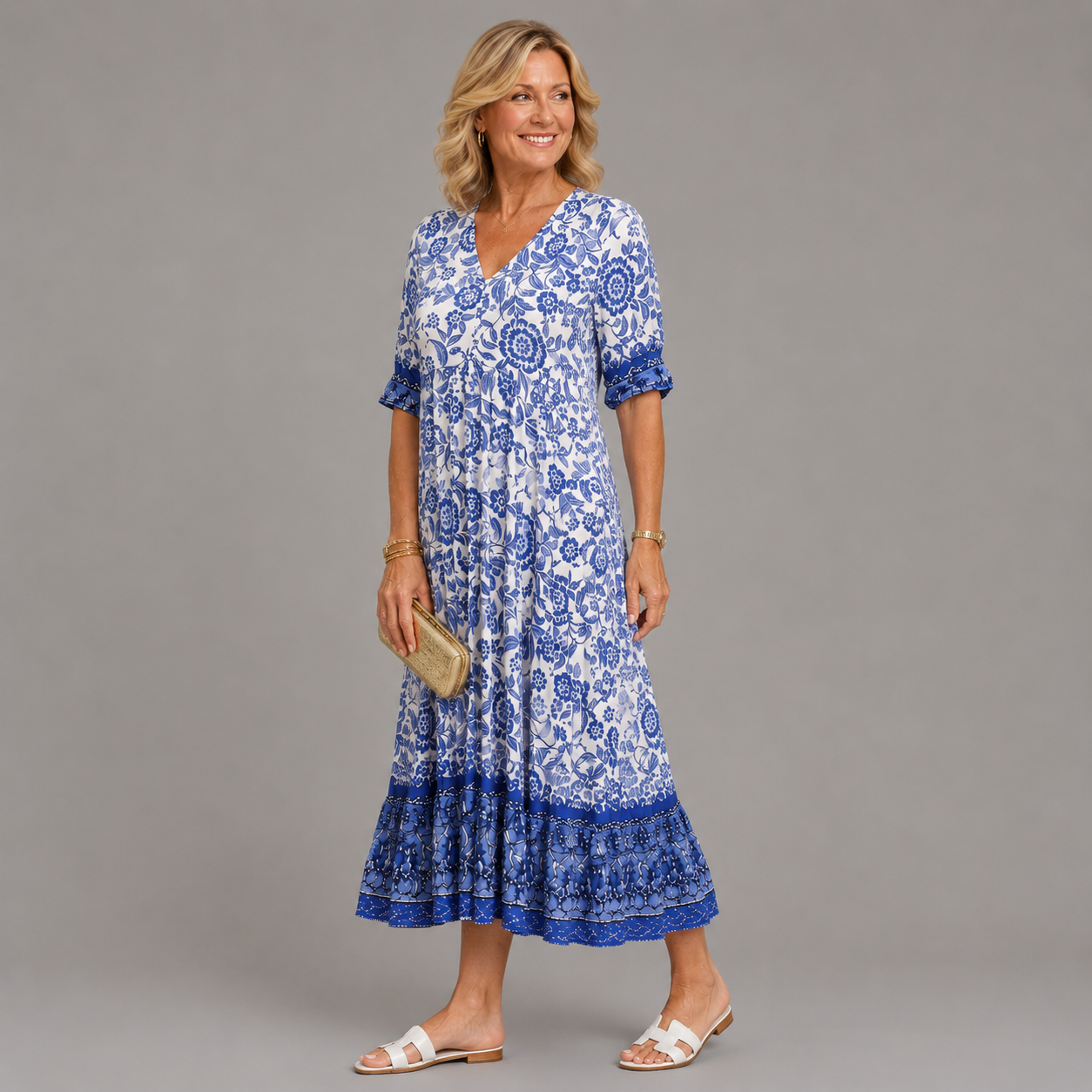 Keisha | Anmutiger V-Ausschnitt Floral