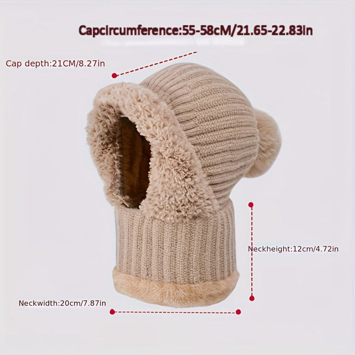 Emmerie – Gestrickte Mütze mit Nackenschutz (1+1 Gratis)