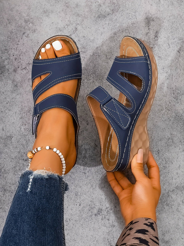 Rowella™ - Elegante Keilabsatz-Sandalen mit verstellbarem Knöchelriemen