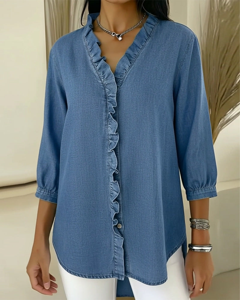 Elvaria™ – Elegante Bluse mit Rüschendetails