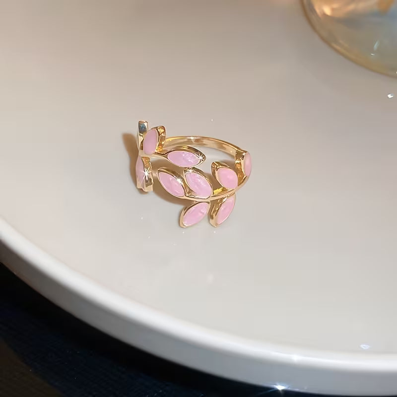 Blattdesign-Ring | Gemeinsam gegen Brustkrebs (1+1 GRATIS)