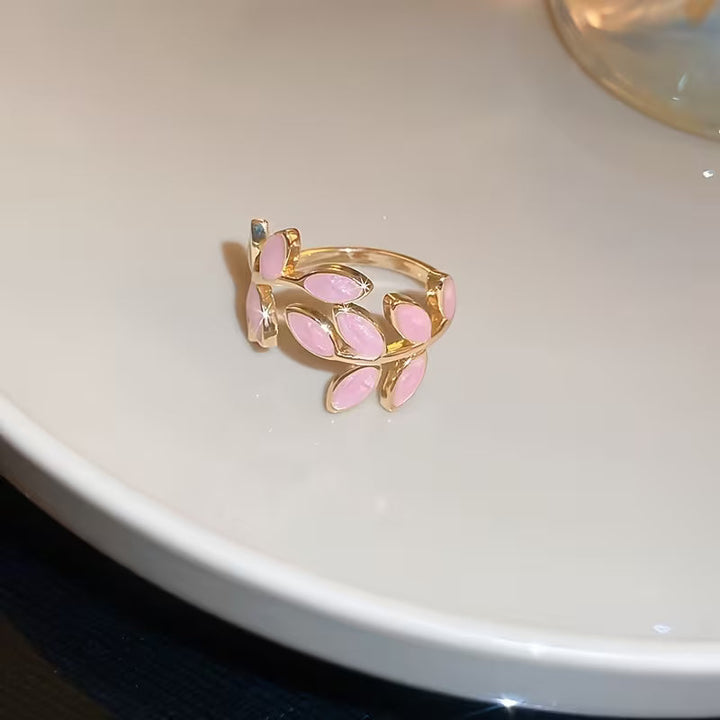 Blattdesign-Ring | Gemeinsam gegen Brustkrebs (1+1 GRATIS)
