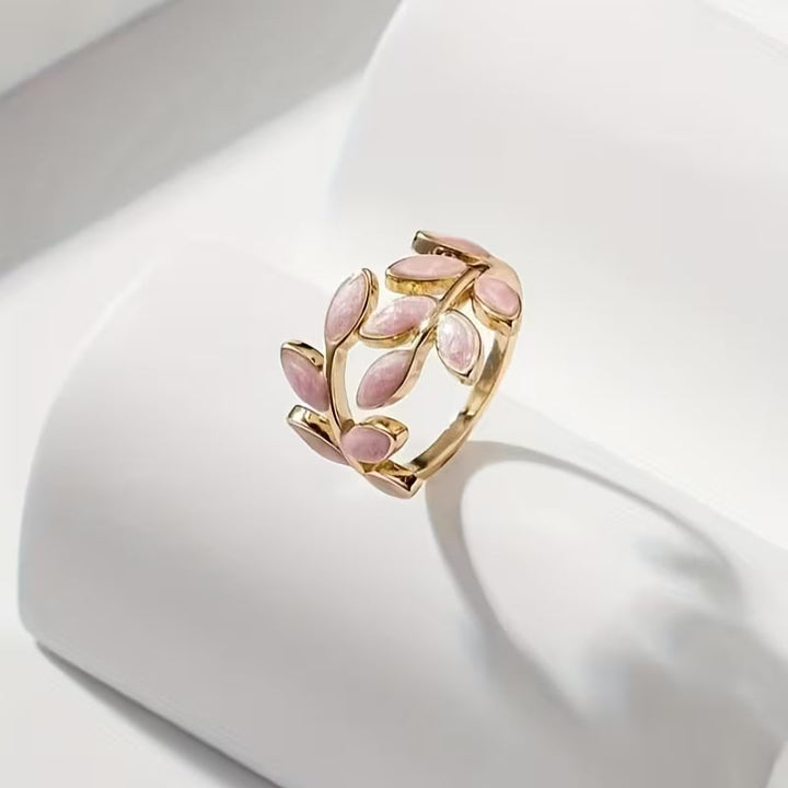 Blattdesign-Ring | Gemeinsam gegen Brustkrebs (1+1 GRATIS)