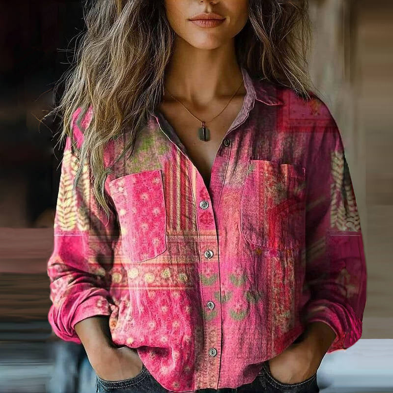 NIVES I BEDRUCKTE VINTAGE-BLUSE