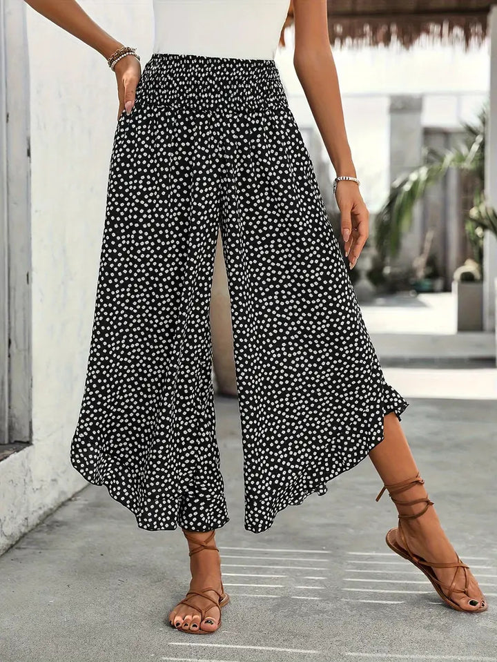 Avira – Luftige High-Waist Hose mit weitem Bein