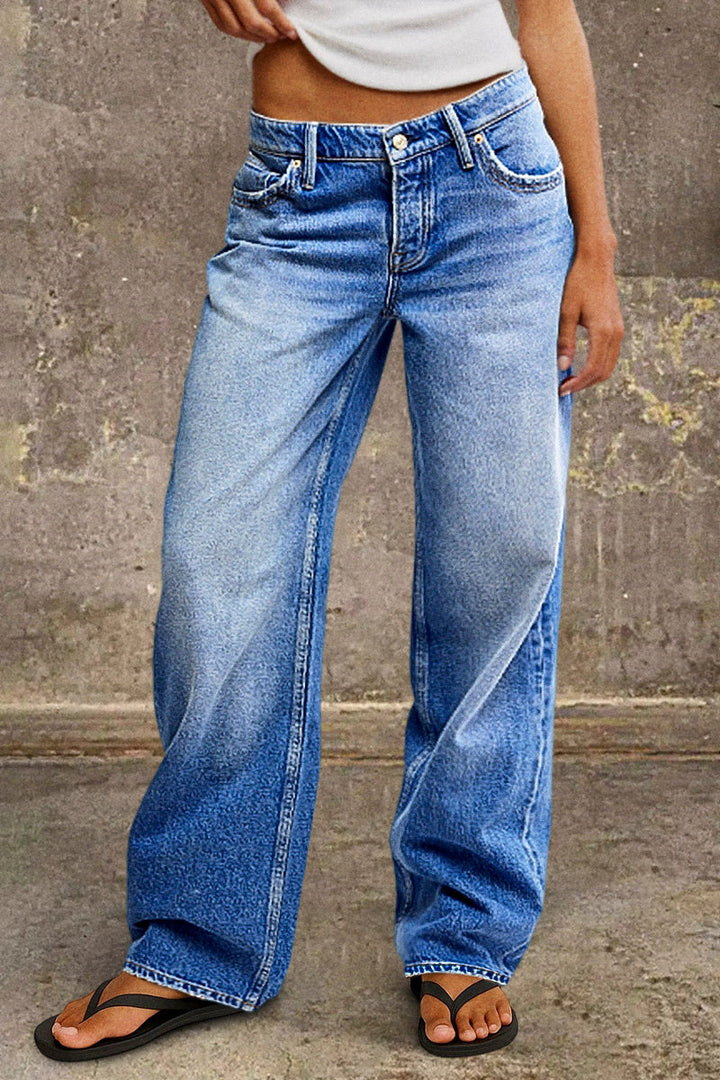 Denvara | Straight Cut Mid Rise Jeans