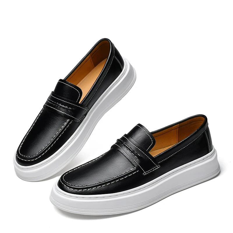 Slip-On Leather Boat Shoes