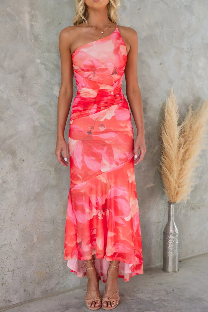 Layla™ | Ein-Schulter-Falten-Kleid