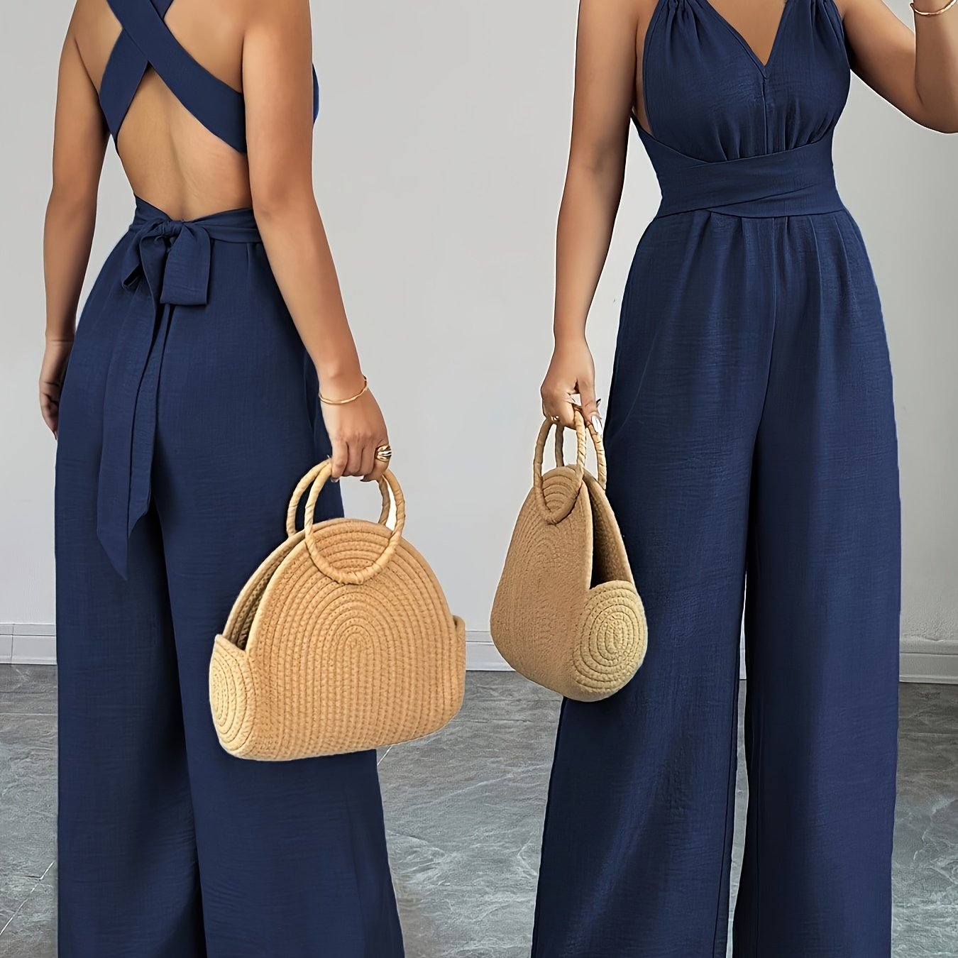 Emily | Eleganter Jumpsuit aus Leinen und Baumwolle