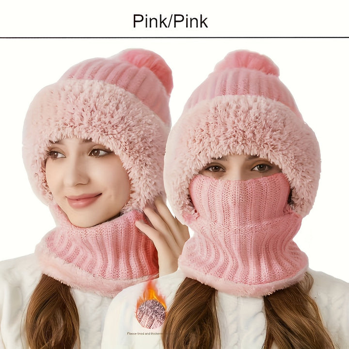Emmerie – Gestrickte Mütze mit Nackenschutz (1+1 Gratis)
