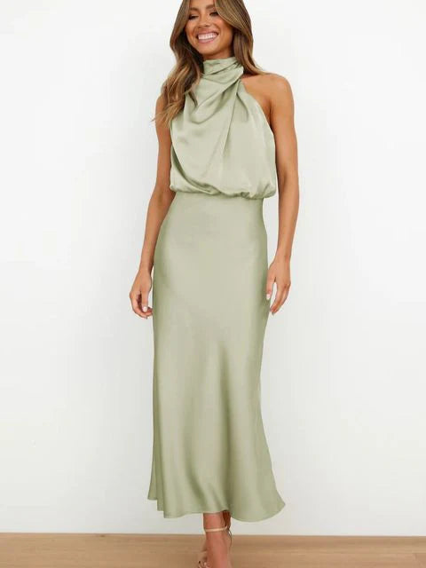 Laura | Stehkragen Halterkleid ohne Ärmel