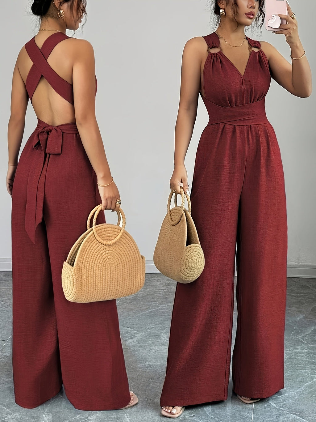 Emily | Eleganter Jumpsuit aus Leinen und Baumwolle