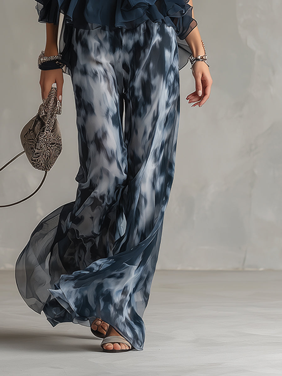 Élise | Elegantes und leichtes Set mit fließendem Oberteil und weit geschnittener Hose